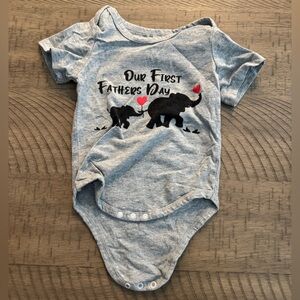 Gray Father's Day Elephant Bodysuit